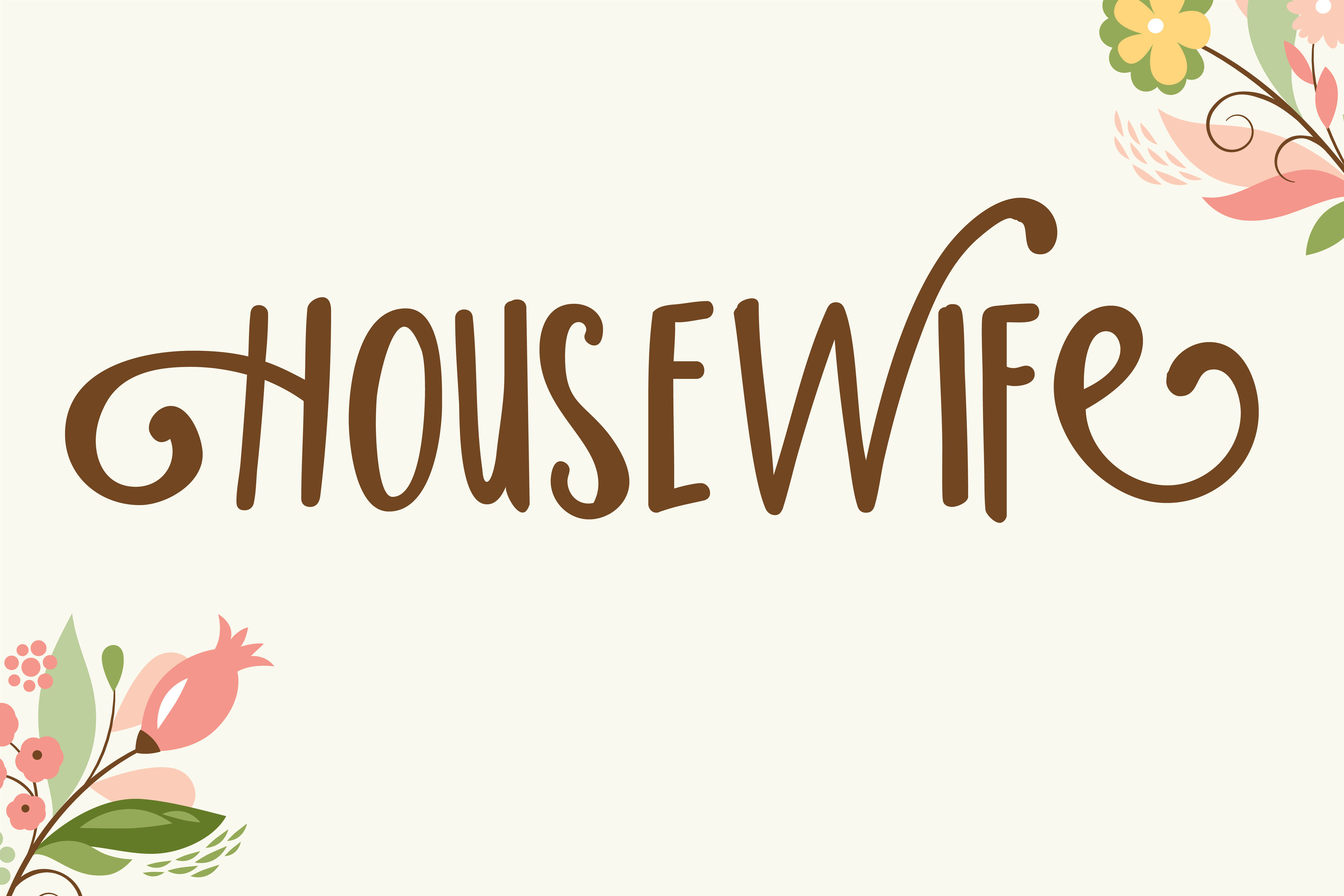 Housewife: A Whimsical Script Handwritten Font for Editors